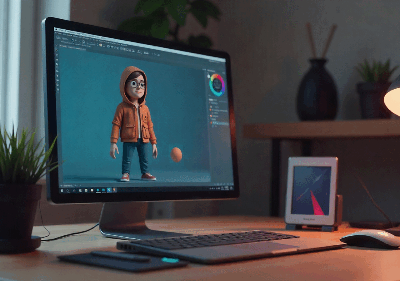3d character modeling in an application on pc